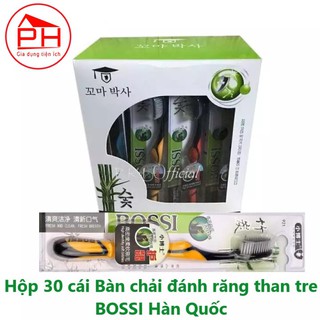 Hộp 30 cái bàn chải đánh răng than tre bossi 921 cao cấp hàn quốc