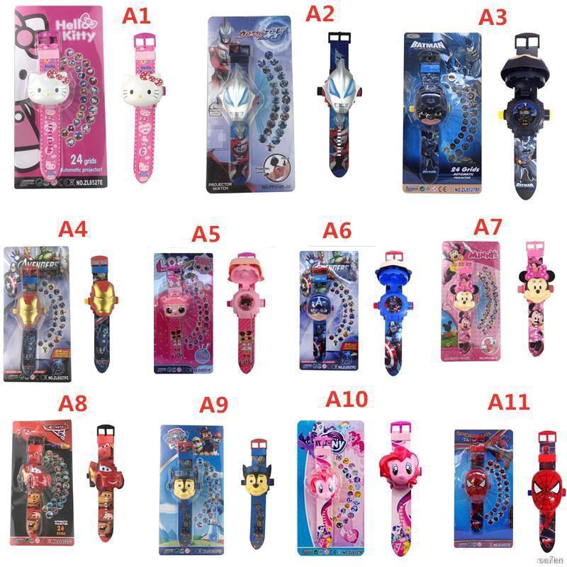 🍭 ruiaike 🍭 Kids Girls Boys Cute LOL Surprise Doll Cartoon 3D Projector Laser Watch Toys Deformation Robot Watch Gifts