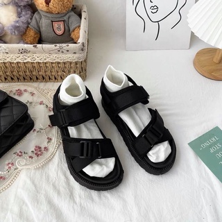 G982 | Sandal Đi Học Quai Chéo Màu Đen Ulzzang Đơn Giản Phong Cách Hàn Quốc LEMONA.VN