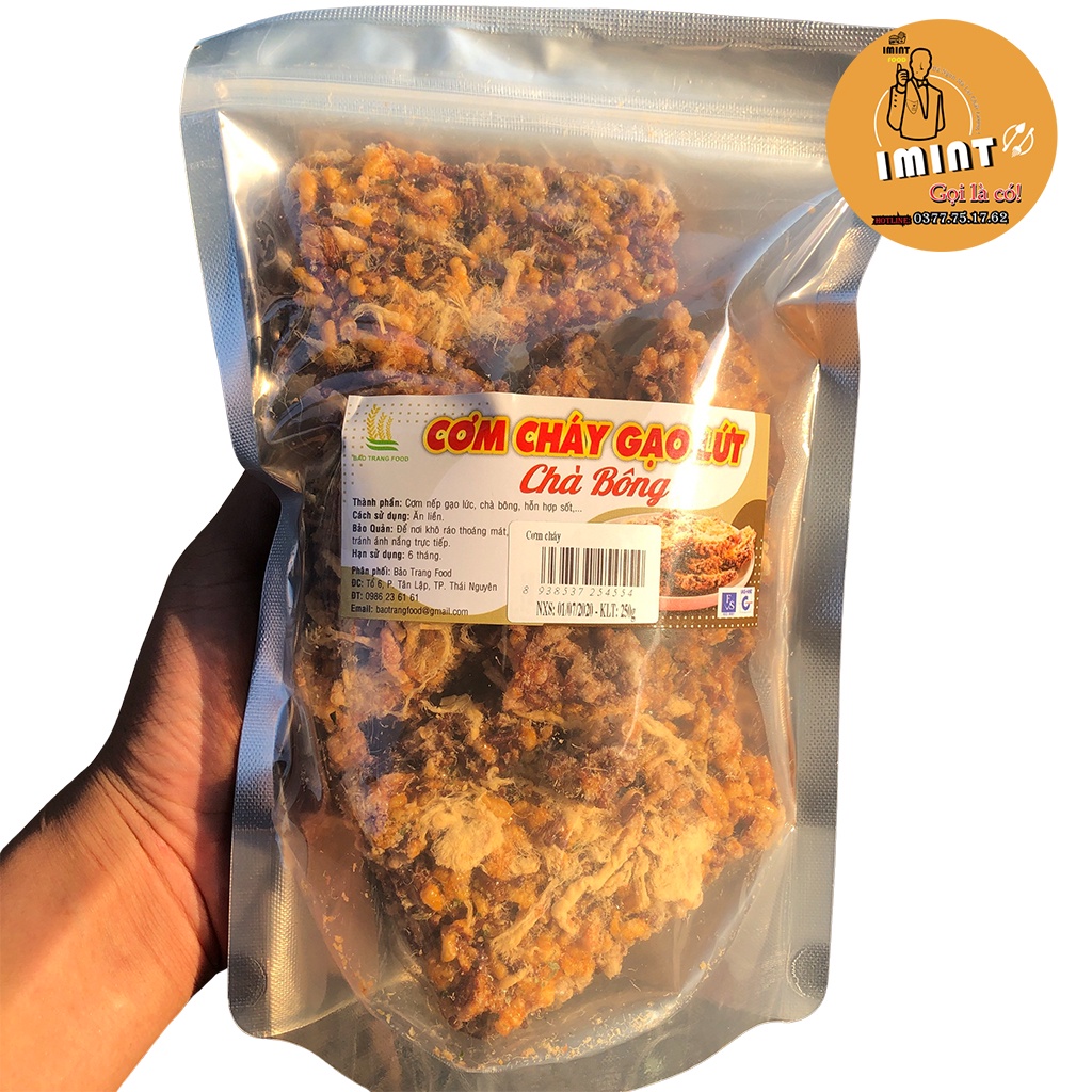 250g Cơm Cháy Gạo Lứt cơm cháy Chà Bông được làm từ gạo lứt thơm ngon nhất tại IMINT FOOD