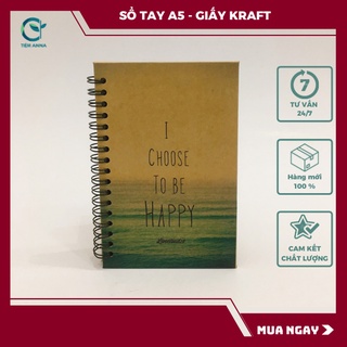 Sổ tay- Sổ tay ghi chép vintage - handmade giấy Kraft khổ A5- I CHOOSE...