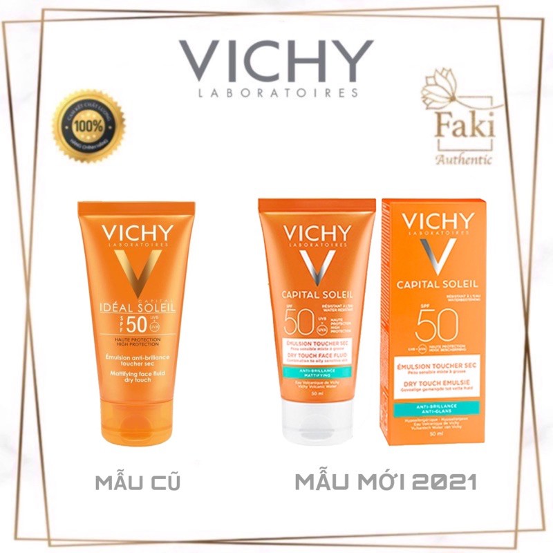 Kem chống nắng Vichy SPF 50 Kem chống nắng Vichy không gây nhờn rít 50ml