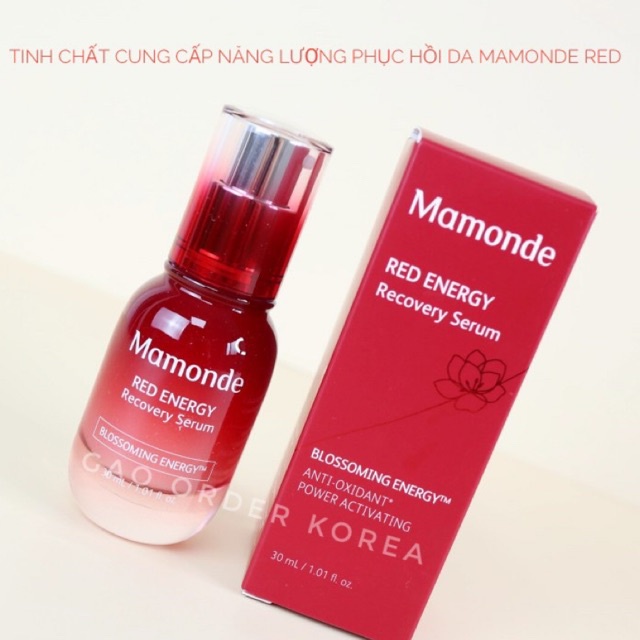 TINH CHẤT CUNG CẤP NĂNG LƯỢNG PHỤC HỒI DA MAMONDE RED ENERGY RECOVERY SERUM 30ML