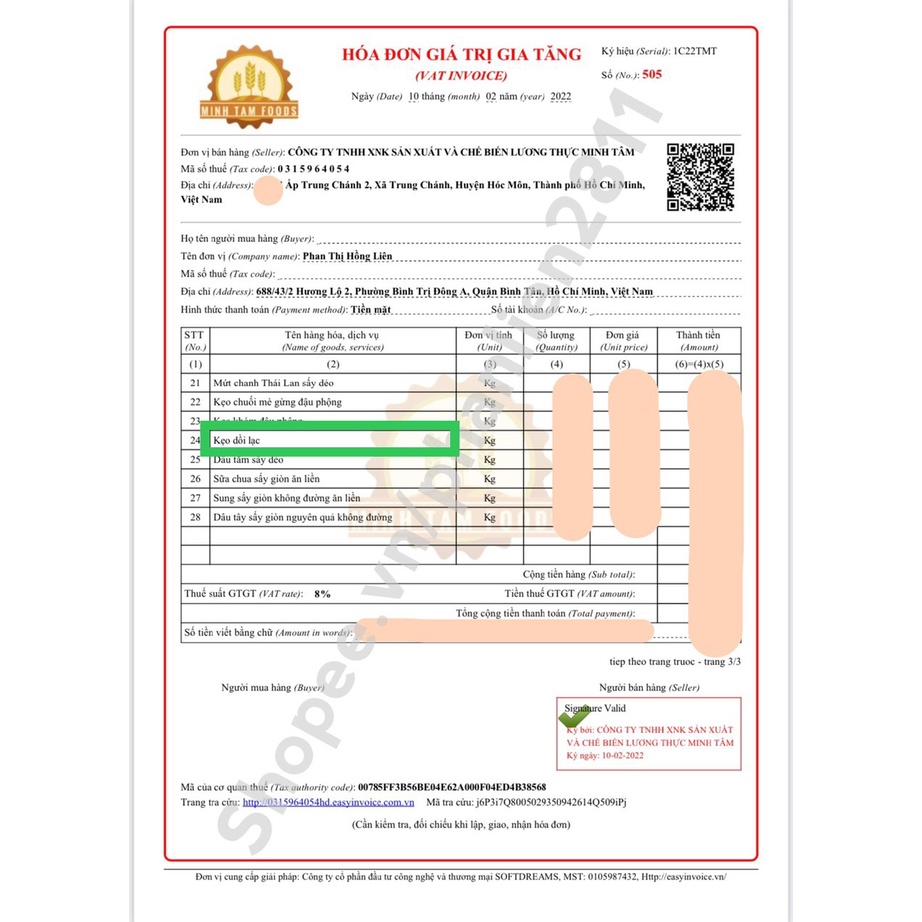 Kẹo dồi lac béo ngon 100g