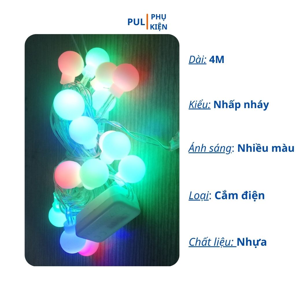 Dây đèn led trang trí phòng ngủ ngoài trời 8m nhấp nháy nhiều màu trang trí cây thông noel siêu đẹp