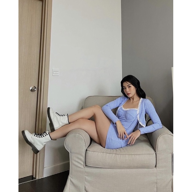 Đầm body xanh chấm bi SheByShj