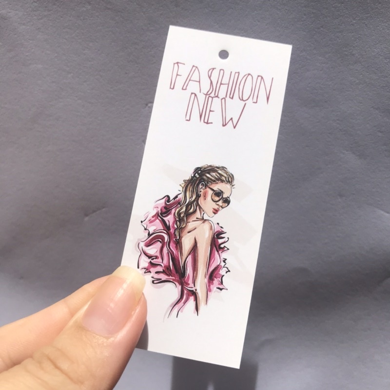 Mác quần áo, Tag Nhãn quần áo, THIẾT KẾ IN ẤN cho shop quần áo, bìa cứng, cán màng k thấm nước 100 mác - size 9x3.6cm