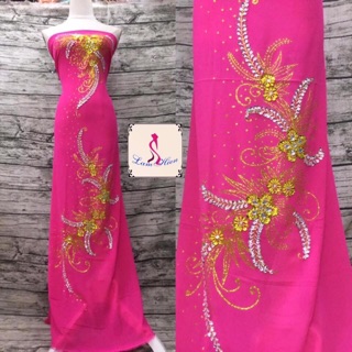 Vải áo dài đính cườm