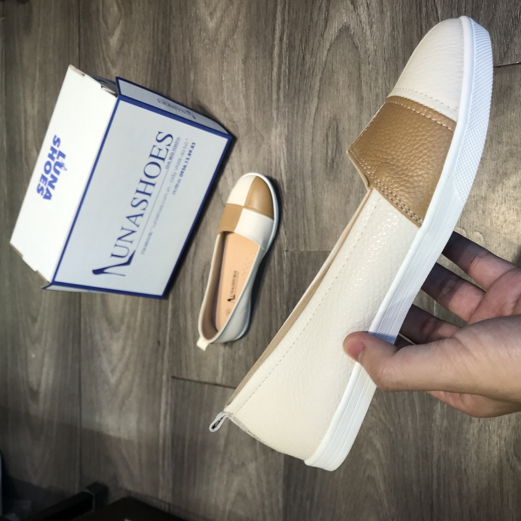 Giày Slip On nữ, giày lười nữ lunashoes 70303 da bò 100% bảo hành 24 tháng 1 đổi 1 giày chất lượng cao