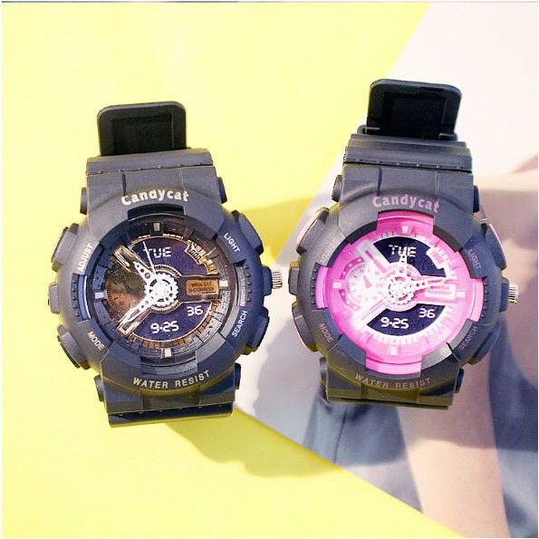 Đồng hồ điện tử unisex Candycat mẫu chạy kim giả điện tử S91