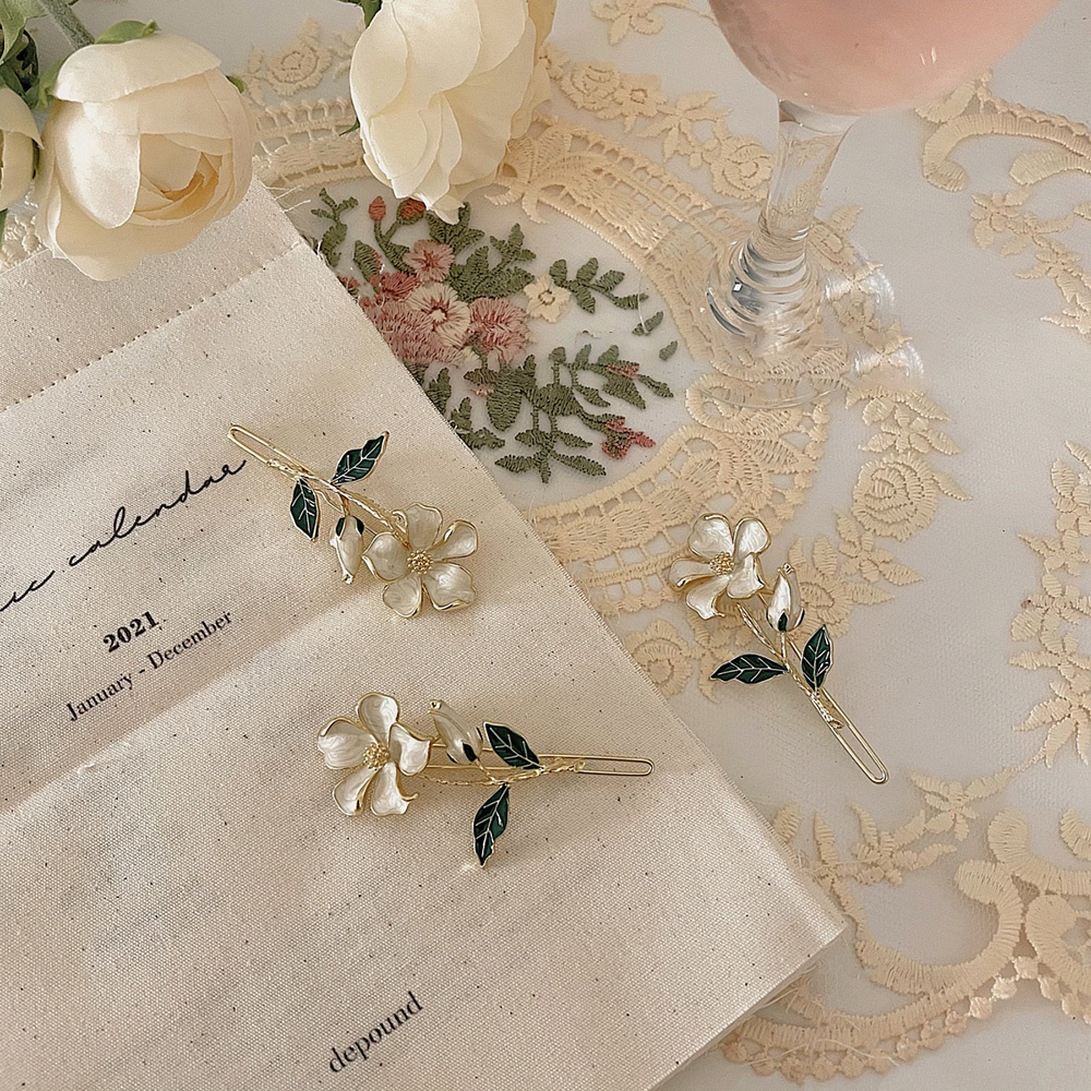 Kẹp Tóc Mái Đính Đá Pha Lê Hình Bông Hoa Xinh Xắn Dành Cho Nữ