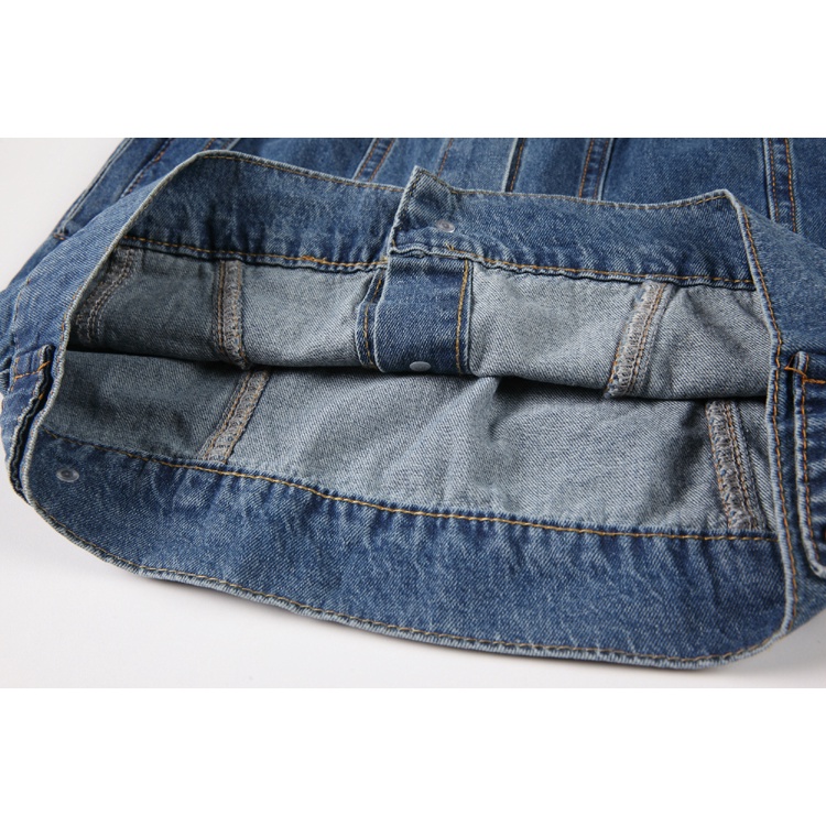 Đầm Denim Tay Ngắn Dáng Ôm Phong Cách Thời Trang Retro 49472