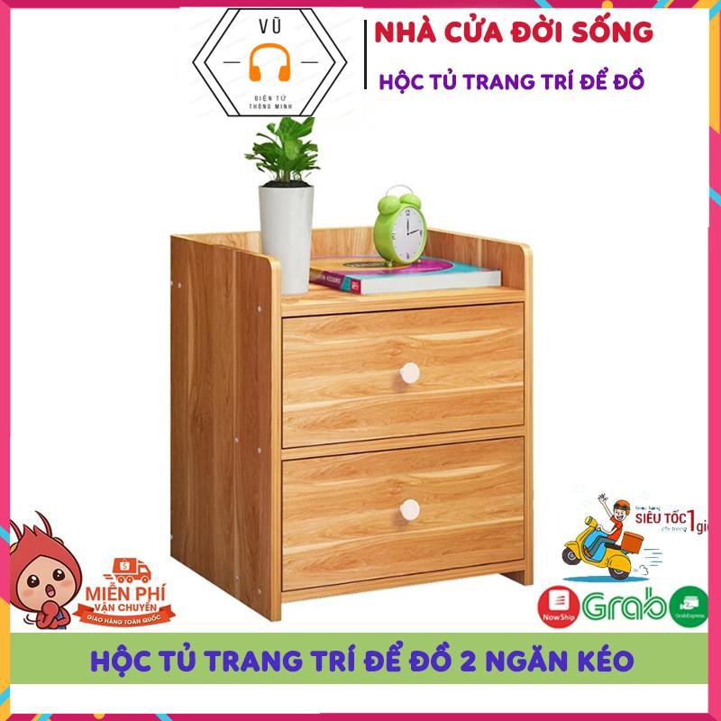 Hộc Tủ Đầu Giường, Kệ Tủ Đầu Giường Gỗ Ép MDF 2 Ngăn Kéo, Nhỏ Gọn Siêu Tiện Dụng Cho Căn Phòng Của Bạn