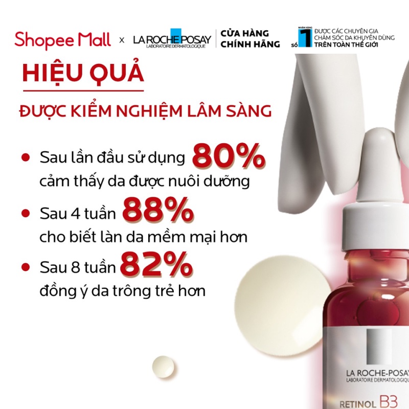 Dưỡng chất giúp giảm thâm nám, nếp nhăn và làm đều màu da Retinol B3 Serum 30ml