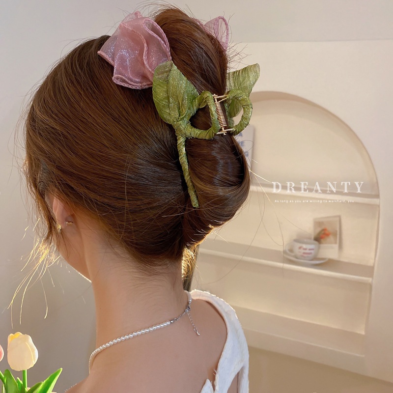 Kẹp Tóc Hình Hoa Tulip / Cá Mập Cỡ Nhỏ Thời Trang Ngọt Ngào Dễ Phối Đồ Cho Nữ