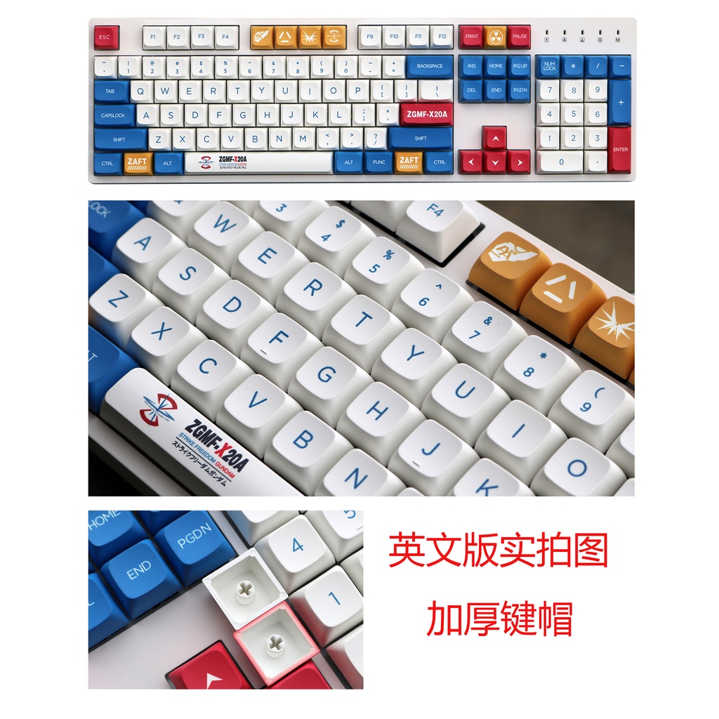 GMK Gundam Keycaps, 139 phím PBT Keycaps XDA Cấu hình DYE-SUB Cá nhân hóa GMK Keycaps cho bàn phím cơ bàn phím cơ Bàn Phím Cơ