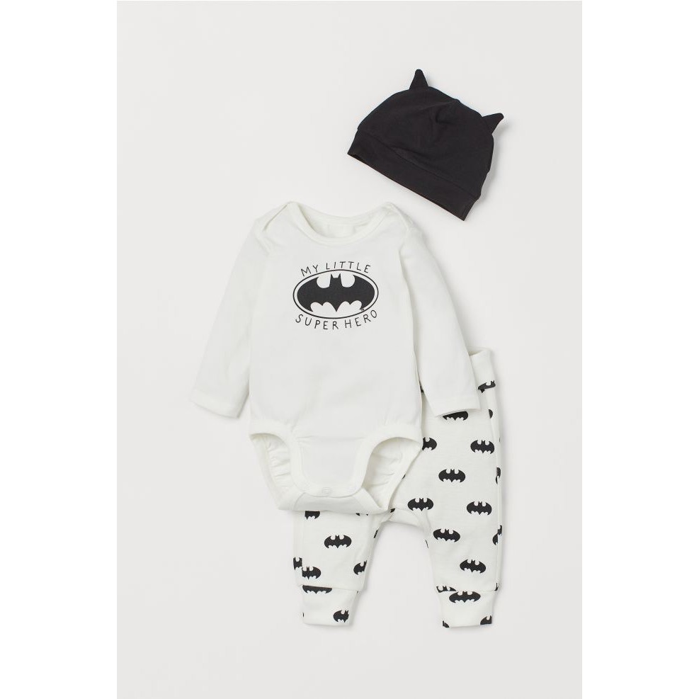 Set 3 chi tiết dài tay batman HM H&amp;M _hàng chính hãng authentic