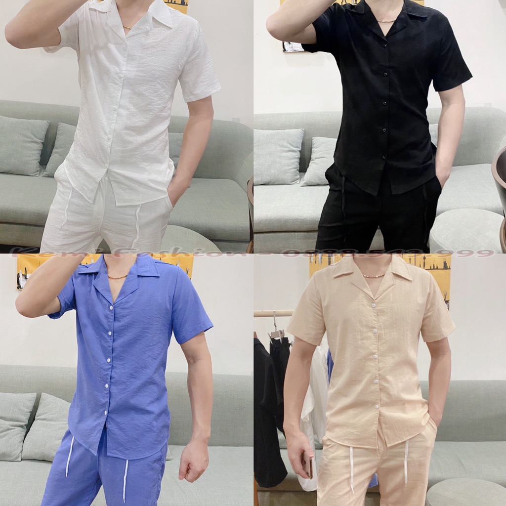 Bộ đũi nam, Bộ quần áo đũi nam, Bộ đũi nam cổ bẻ
