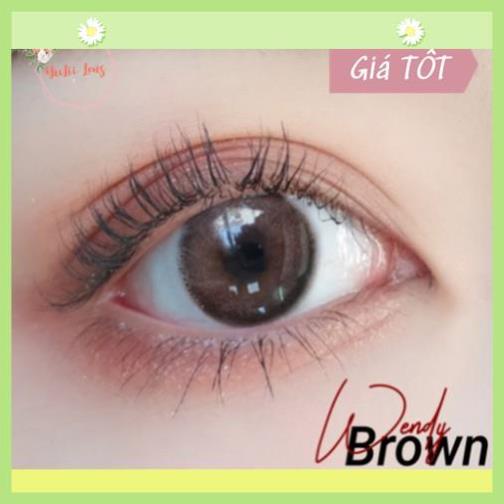 (Tặng khay lens) Lens  nâu sữa Hàn Quốc Vivimoon  WENDY BROWN 13.3mm (giãn nhẹ), Lens cận thời trang