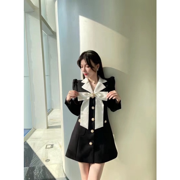 Váy thiết kế cao cấp tặng kèm tag nơ cài sang chảnh - ELISA STORE