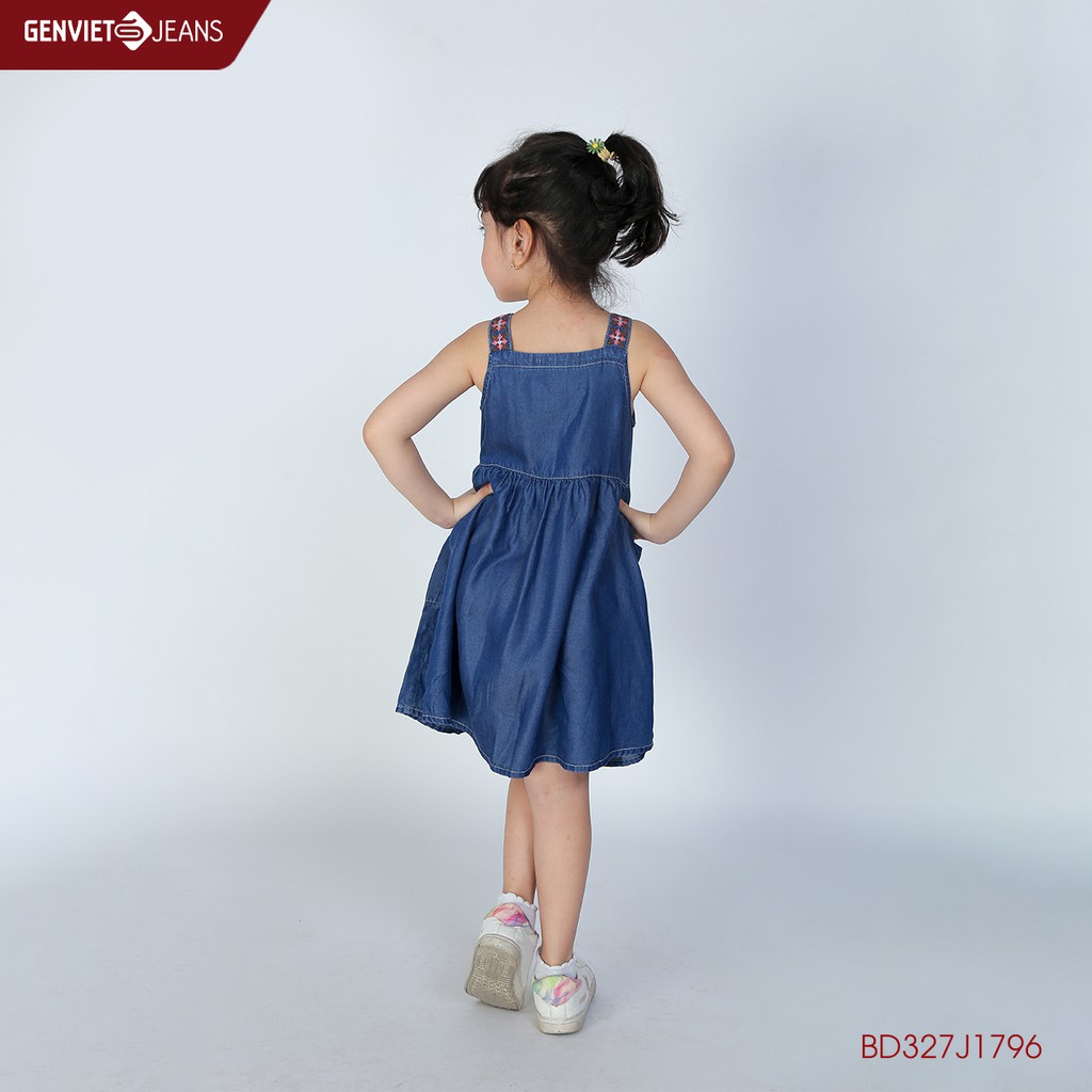 Đầm kids jeans xòe BD327J1796 GENVIET