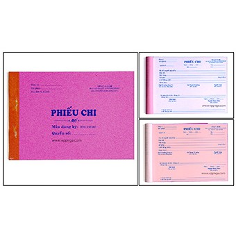 Phiếu chi, thu (2 liên) = 40 bộ/ 1 cuốn