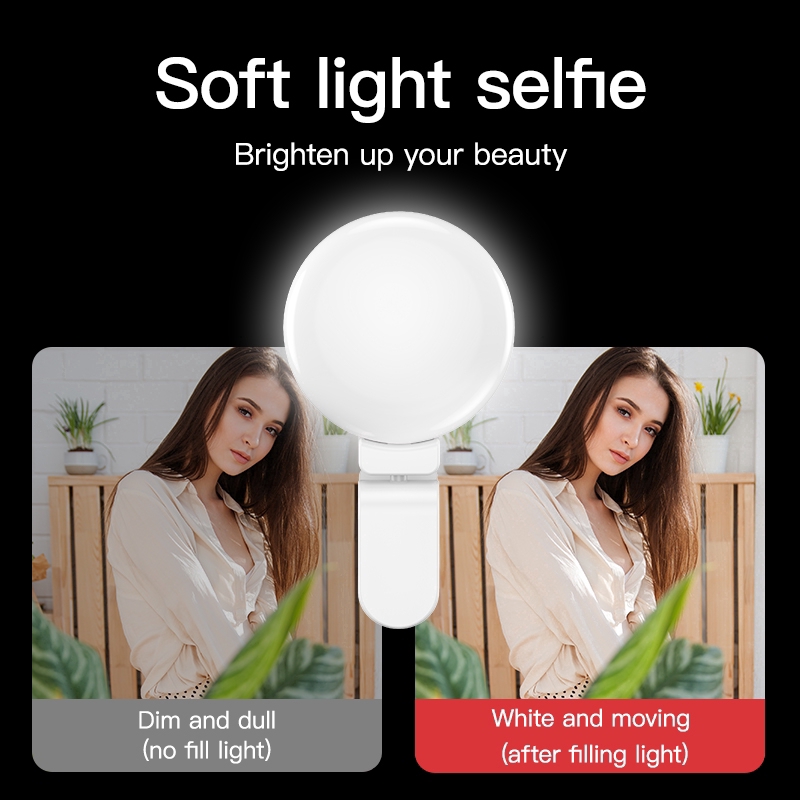 Vòng đèn LED selfie gắn điện thoại chất lượng cao tiện dụng RK17