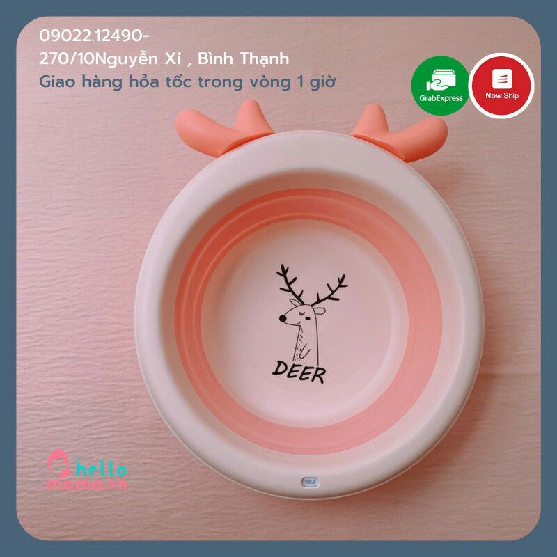 Chậu rửa mặt gấp gọn Deer hình hươu dễ thương cho bé