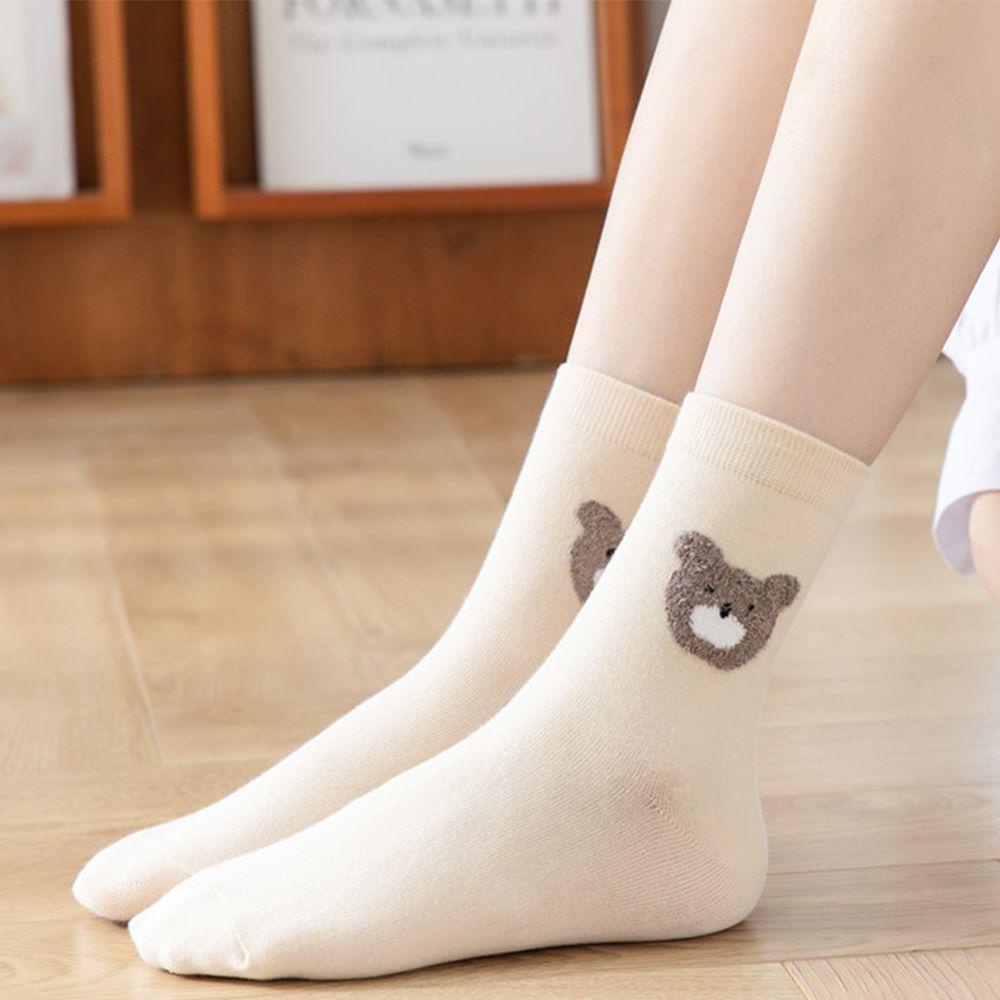 AROMA Vớ Cổ Trung In Họa Tiết Hoạt Hình Gấu Dễ Thương Thời Trang Cho Nữ