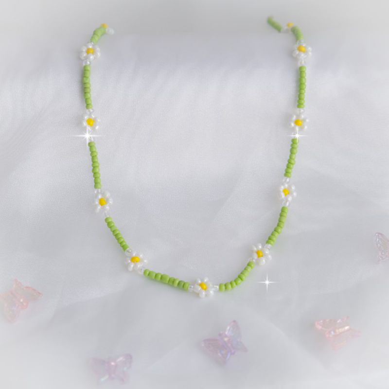 choker hạt cườm hoa cúc dễ thương