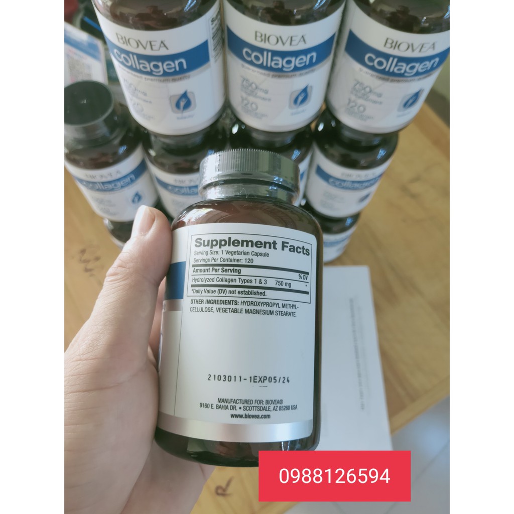 Viên Uống Collagen 750mg BIOVEA Đức, 120 viên