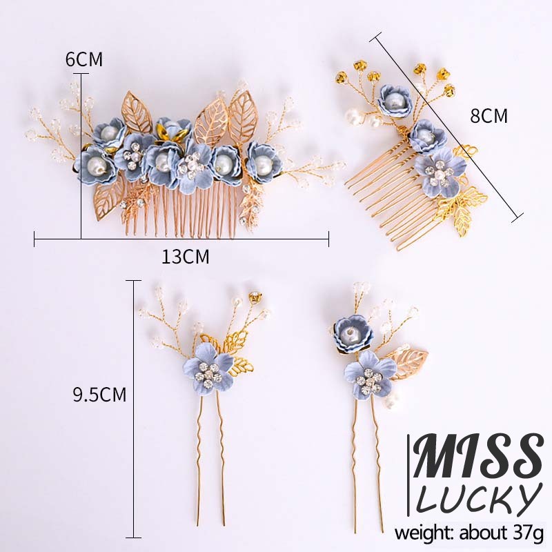 Phụ kiện cài tóc đính hoa lá xinh xắn cho nữ