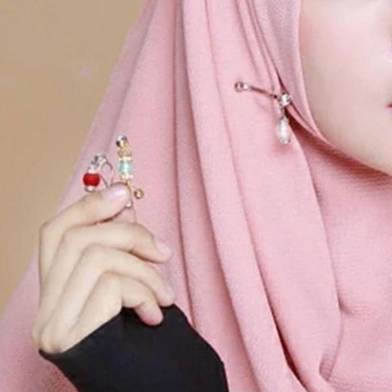 Khăn Trùm Đầu Kiểu Hồi Giáo Đính Ngọc Trai Nhân Tạo Lấp Lánh Cho Nữ