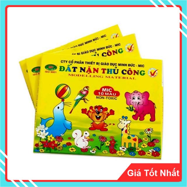 Đất Nặn Thủ Công 10 Màu Thương hiệu MIC - Không Dính Tay,Mịn, Mềm, Dẻo,An toàn, Không Độc Hại