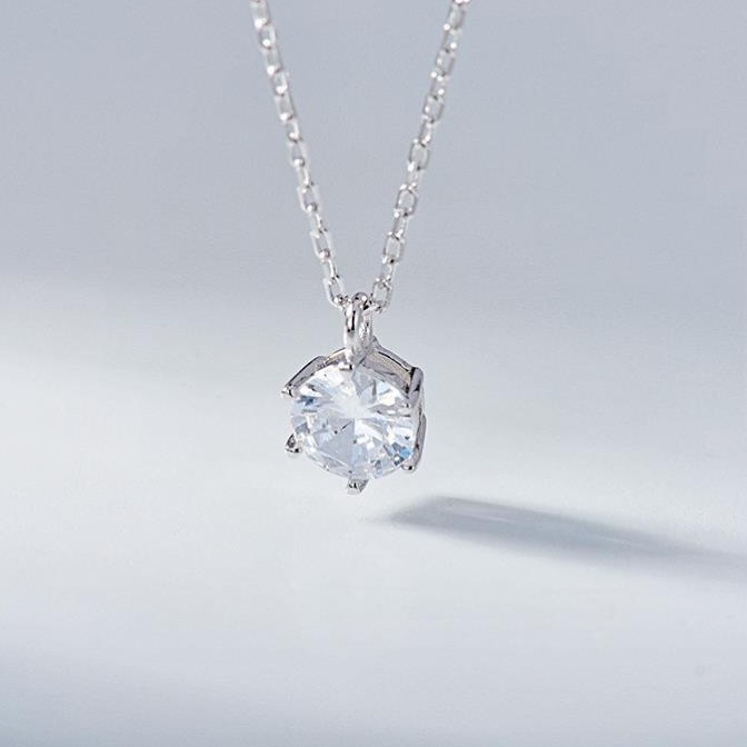 Dây chuyền bạc nữ đính đá mặt tròn hot trend MEZI Jewelry - ATJ6545M