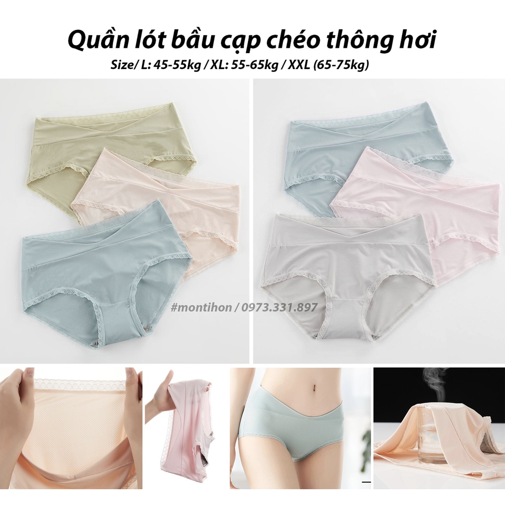Quần lót bầu su thông hơi đáy kháng khuẩn cao cấp | quần lót sau sinh - Size M/L/XL
