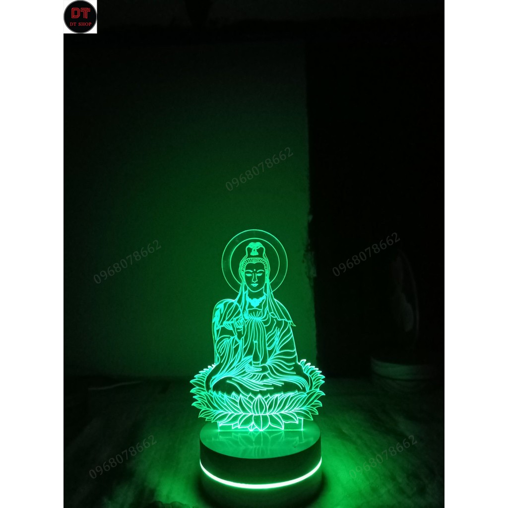 Đèn 3D hình Phật Quan Âm
