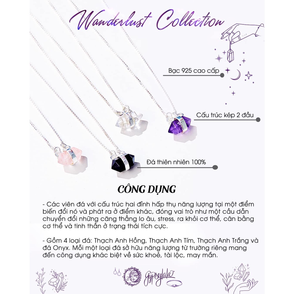 Bông Tai Đá Thiên Nhiên Bạc 925 Bliss SP004308 Gypsy.lala