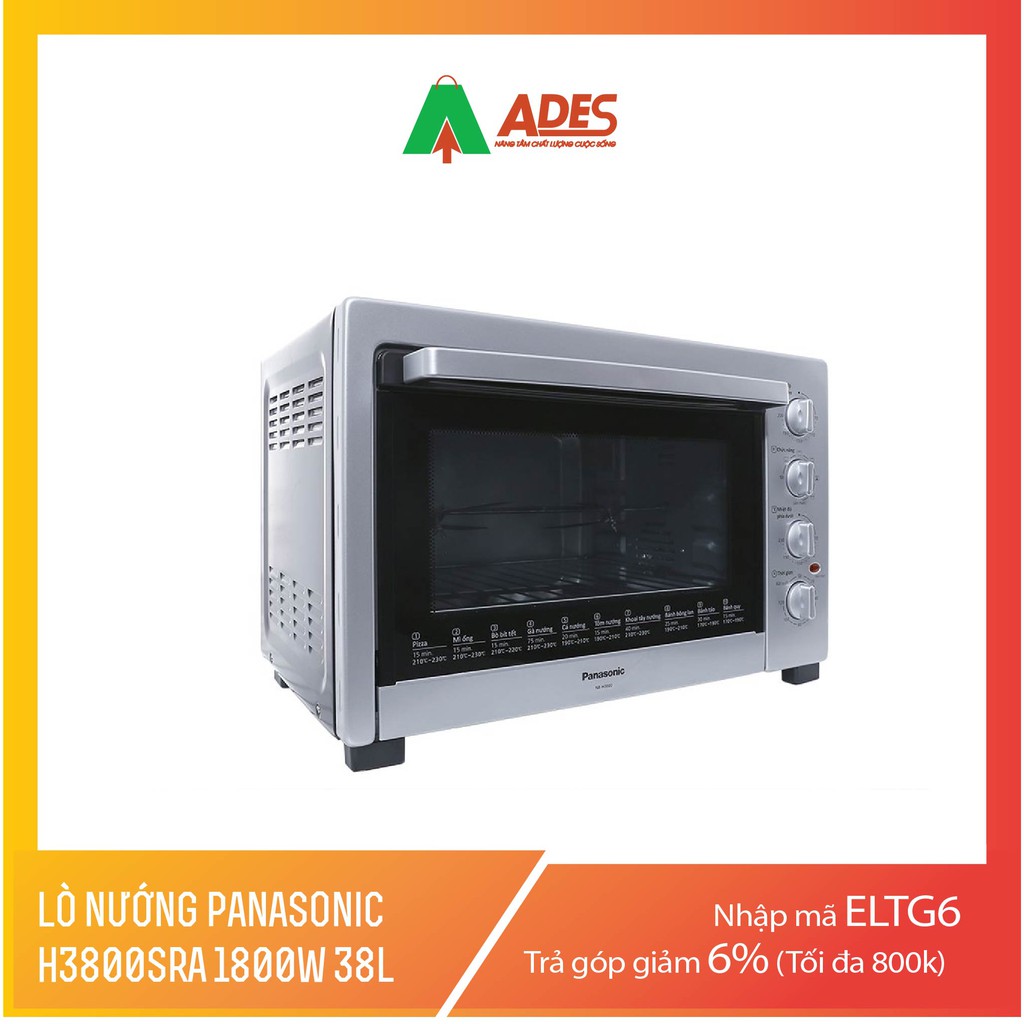 [Mã 154ELSALE2 giảm 7% đơn 300K] Lò nướng Panasonic NB-H3800SRA 38L đơn giản, sang trọng - Mẫu mới 2021