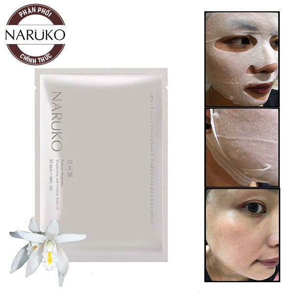 Miếng Lẻ Mặt Nạ Dưỡng Da Trắng Sáng Naruko Ngọc Lan Taiwan Magnolia Brightening and Firming Mask EX Bản Đài