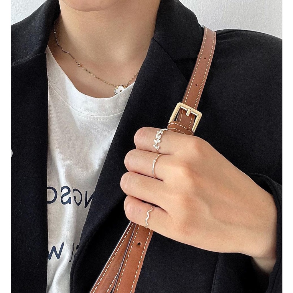 Nhẫn xoắn mảnh 1 đá BẠC S925 LANN R288