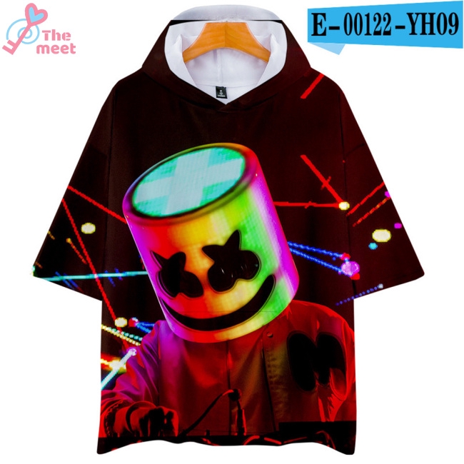 Áo thun hoodie dài tay in hình DJ Marshmello 3D thời trang cho nam nữ