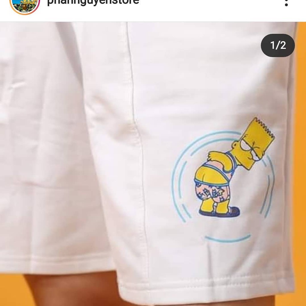Quần Short Simpsons Thêu - Short Hey You Studio Streetwear Local Brand