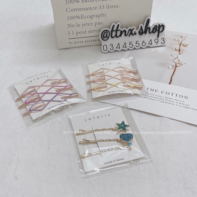 ẢNH THẬT SET 3 KẸP TÓC TIỂU THƯ CAO CẤP
