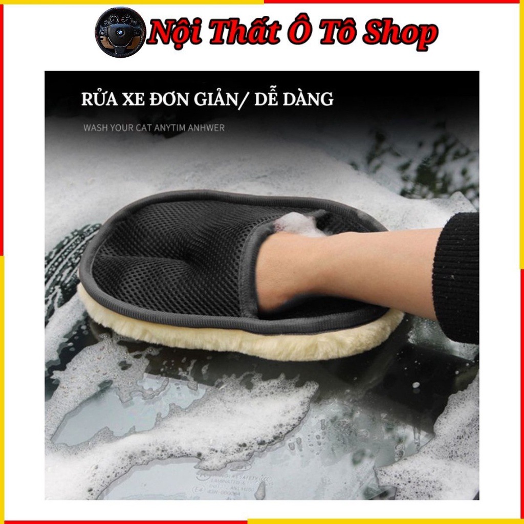Găng Tay Lông Cừu Đánh Bóng Rửa Xe Lau Xe Hơi - Xe Ô Tô Siêu Đa Năng - Đánh Bóng Xe Hơi | Phụ Kiện Nội Thất Ô Tô Shop