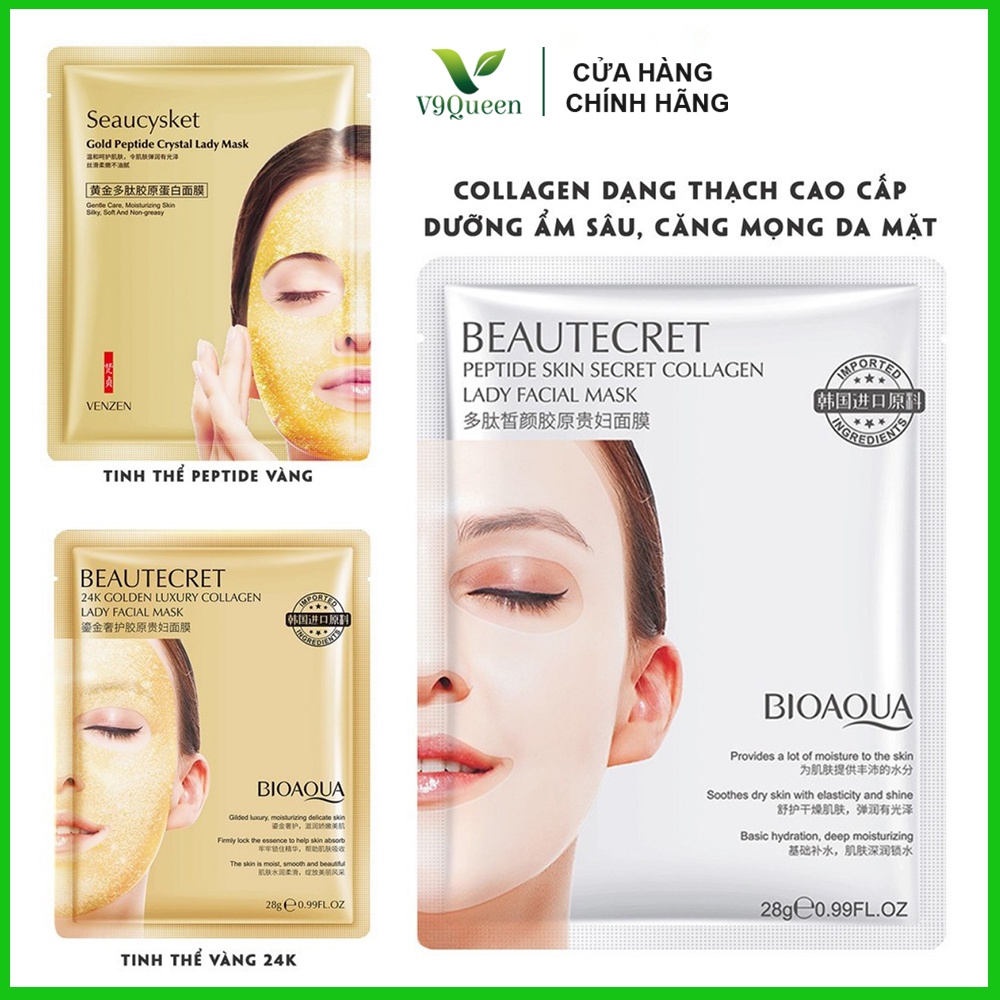 Mặt Nạ Thủy Tinh Thạch Collagen Cấp Nước Cấp Ẩm Giúp Da Căng Bóng Mịn Màng Mask Nội Địa Trung