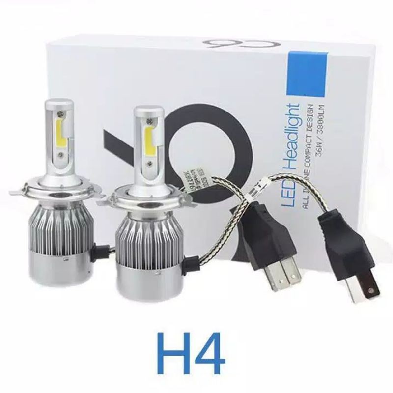 Set 2 Đèn Pha Led Cob C6 H4 36w - 3800lm Chuyên Dụng Cho Xe Hơi