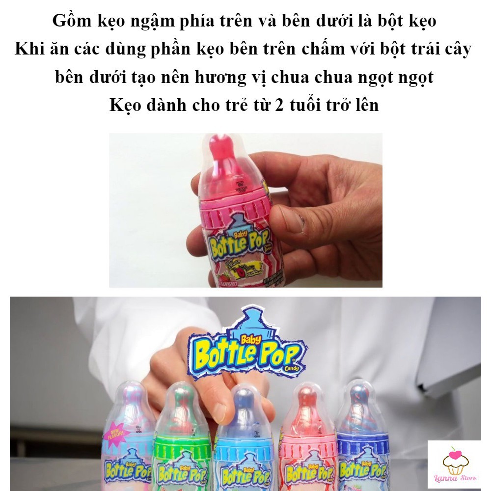 Kẹo bột bình sữa Bottle Pop bình 24g - Mỹ