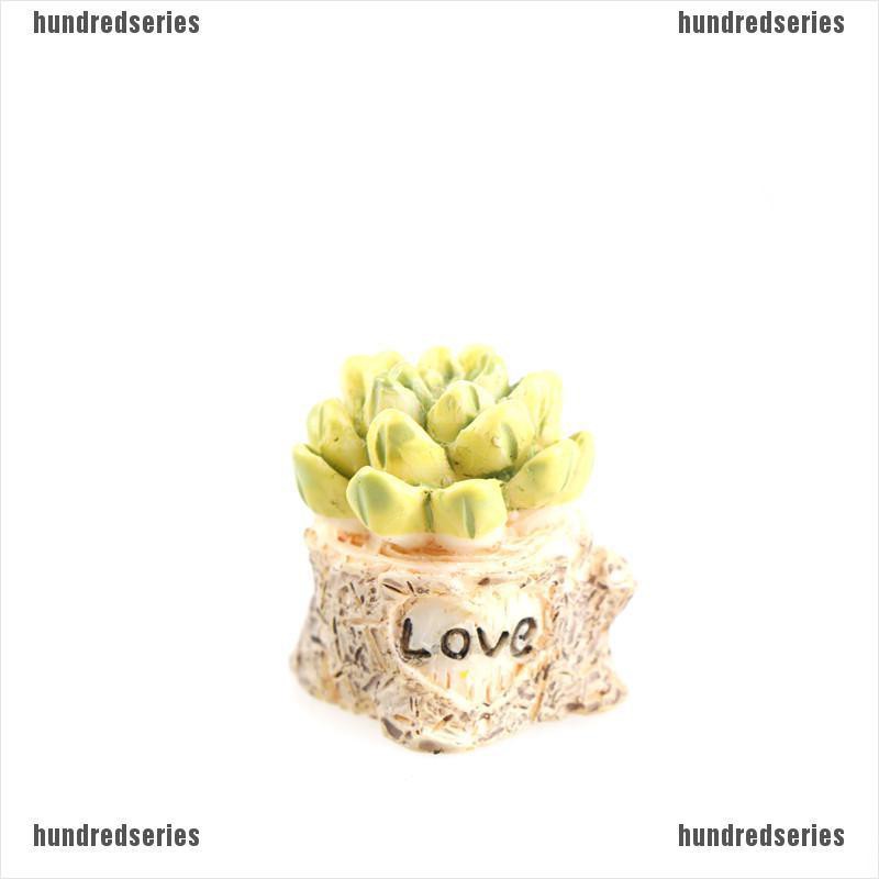 Bộ 4 mô hình chậu cây nhựa mini trang trí sân vườn tiểu cảnh