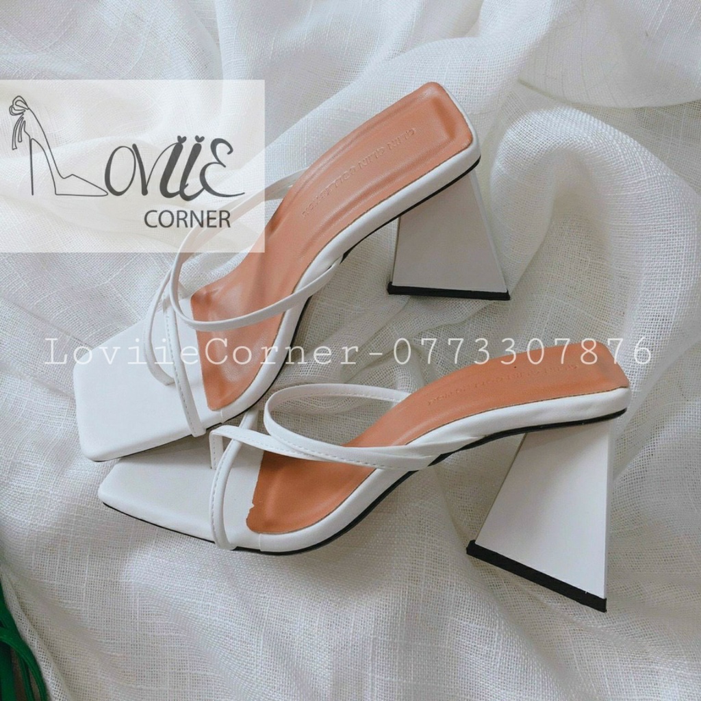 DÉP CAO GÓT NỮ THỜI TRANG LOVIIE CORNER - GIÀY CAO GÓT QUAI NGANG CHÉO - GUỐC MŨI VUÔNG PHONG CÁCH 9 PHÂN D220308
